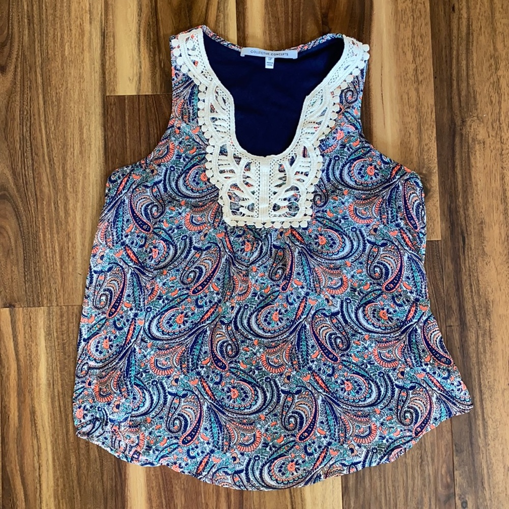 Collective Concepts Sleeveless Lined Top Size Small